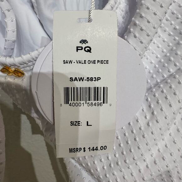 PQ Swim Sail White Vale One Piece Swimsuit Sz L NWT - Picture 6 of 12